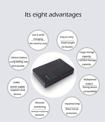OEM ODM 8800mAh 10400mAh Portable Mini Ups 12V UPS For Router