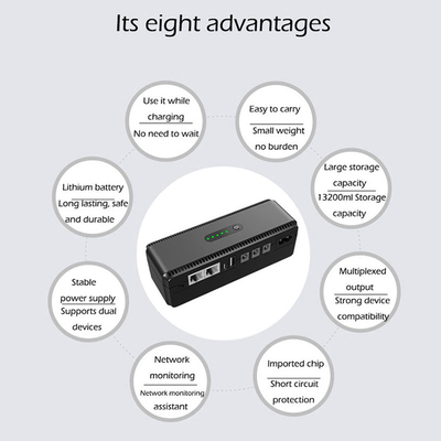 Mini Ups 12v 2a 18w 10400mah 20800mah Wifi Router Bms 5v 9v 12v Dc Output